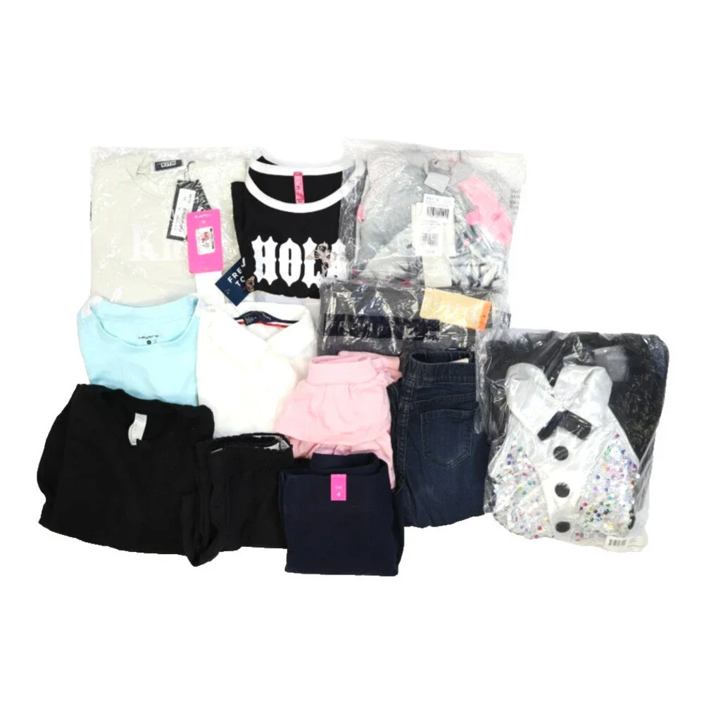 Wholesale Bulk Lot Of 13 Girls Size XS 4/5 Mixed Season Tops Bottoms Shorts